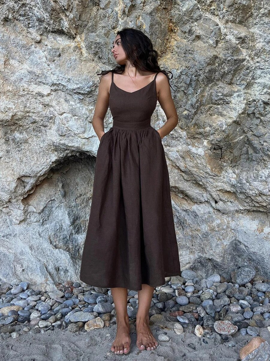 Valenzora | Vintage Linen Beach Dress