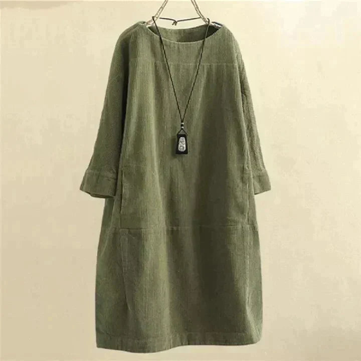 Valenzora LUNA - Vintage fall corduroy midi dress