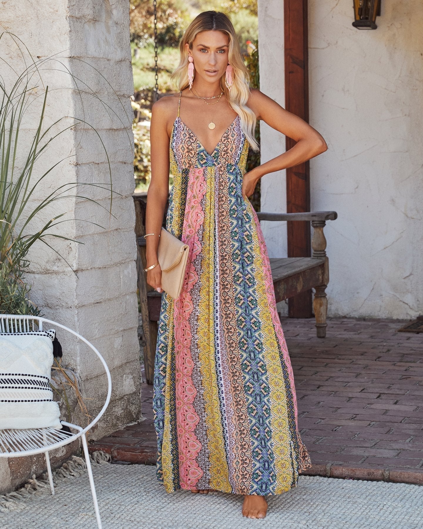 Valenzora | V-neck Boho Printed Dress
