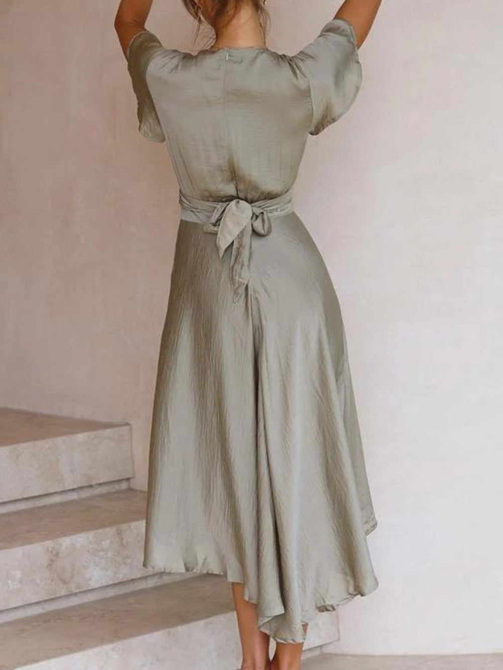 Valenzora | Satin Wrap Maxi Dress for Women