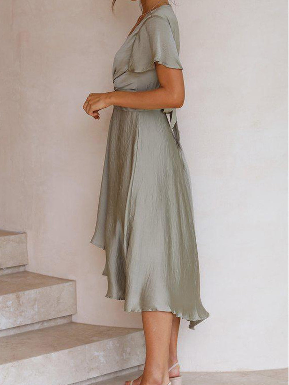 Valenzora | Satin Wrap Maxi Dress for Women