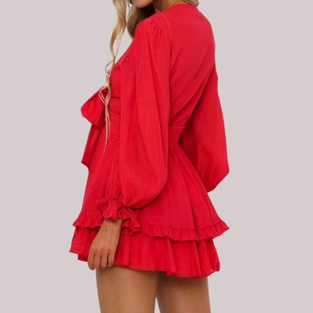 Valenzora | Wickelkleid mit Rüschen und Taillenbund