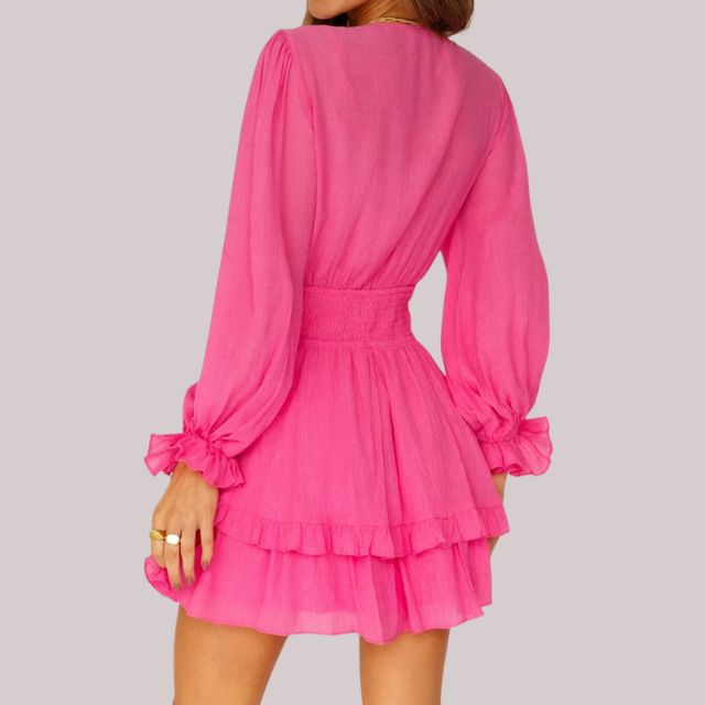 Valenzora | Wickelkleid mit Rüschen und Taillenbund