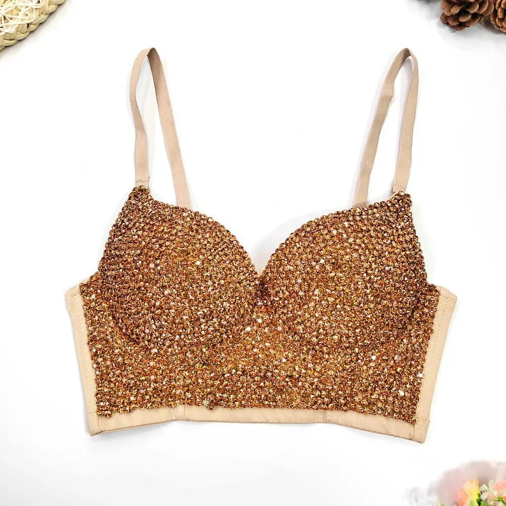Valenzora | Sexy V-neck bustier-style top with subtle diamonds