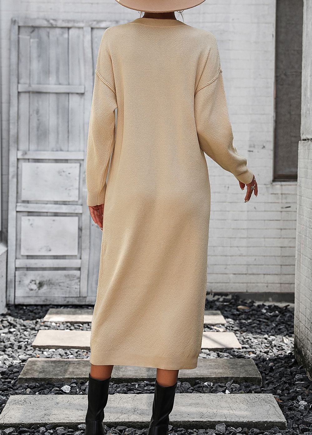 Valenzora | Elegantes Herbst-Sweatshirtkleid für Damen mit Knopfdetail