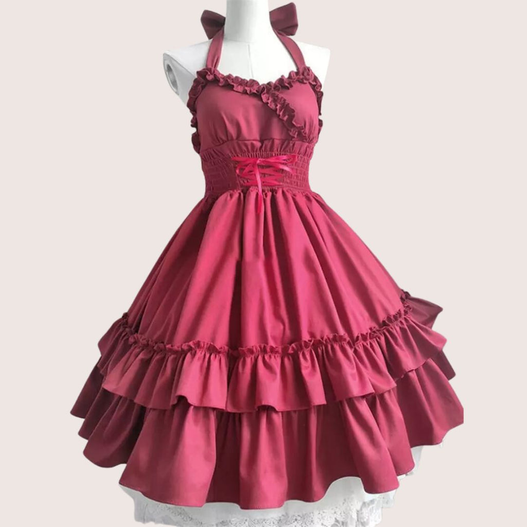 Valenzora | Romantic ruffled dress with bow collar