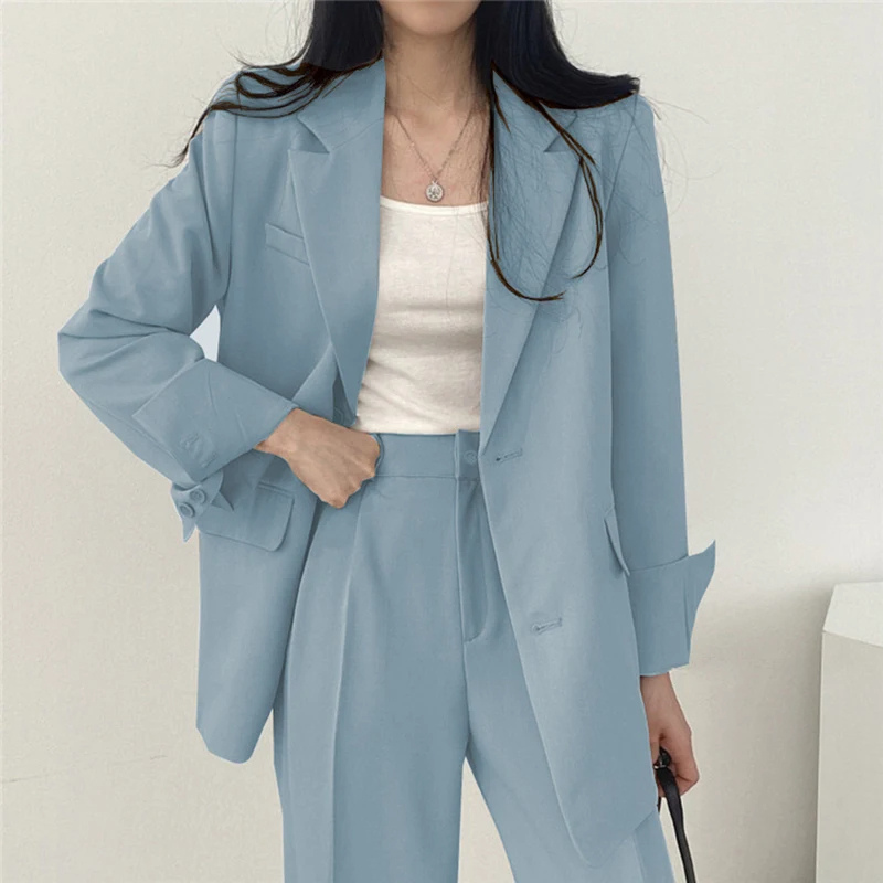 Valenzora | Langer Damenblazer mit breitem Revers und legerer Passform