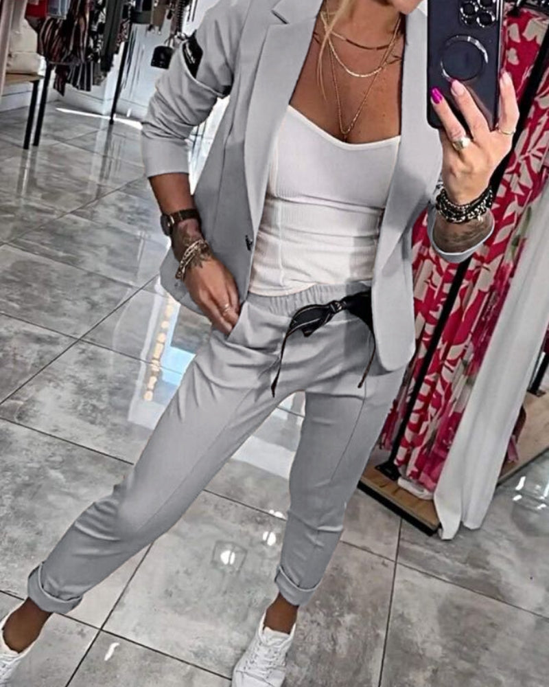 Valenzora | Stylish Blue Jacket & Jogger Set