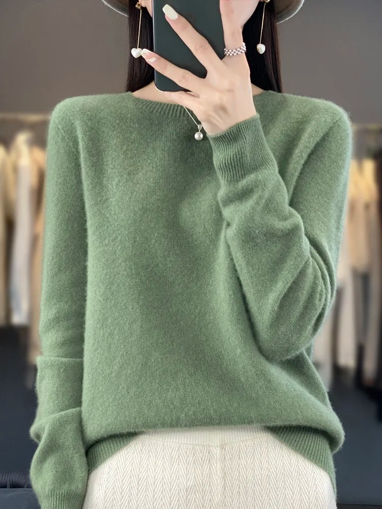 Valenzora | Women's Cashmere Sweater, Round Neck, Soft and Elegant Knit Sweater