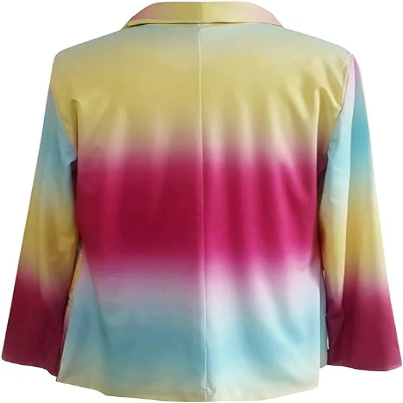 Valenzora | Damen Ombre Blazer, offene Vorderseite, Langarm, lässige Passform