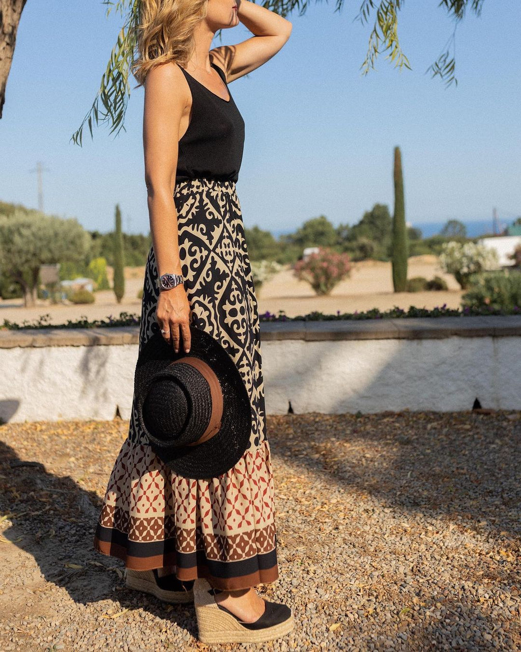 Valenzora | Boho Maxirock mit Print