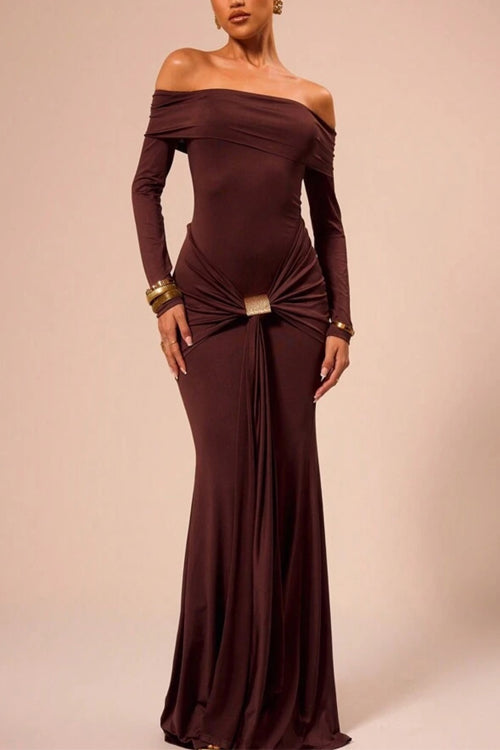 Valenzora | Rosiedress Off Shoulder Knot Front Bodycon Maxi Party Dress