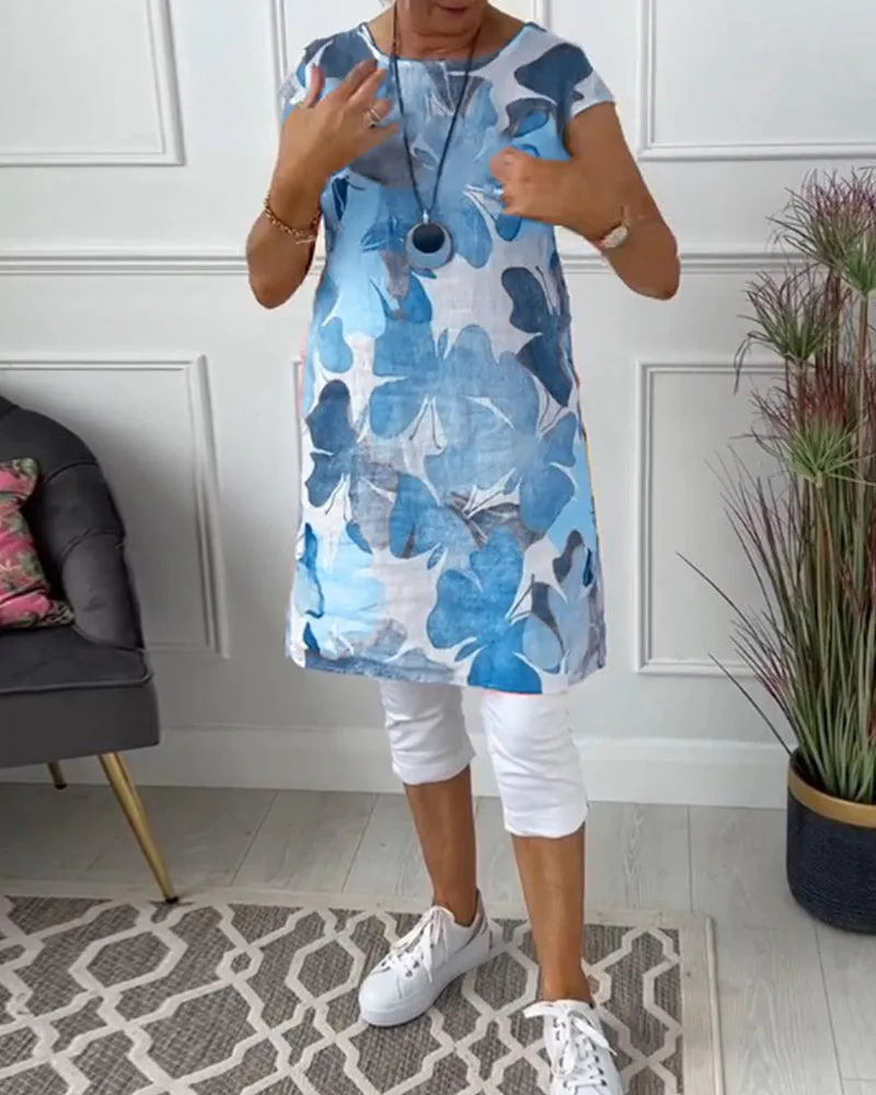 Valenzora | Sommerkleid mit asymmetrischem Schnitt und hohem Schlitz