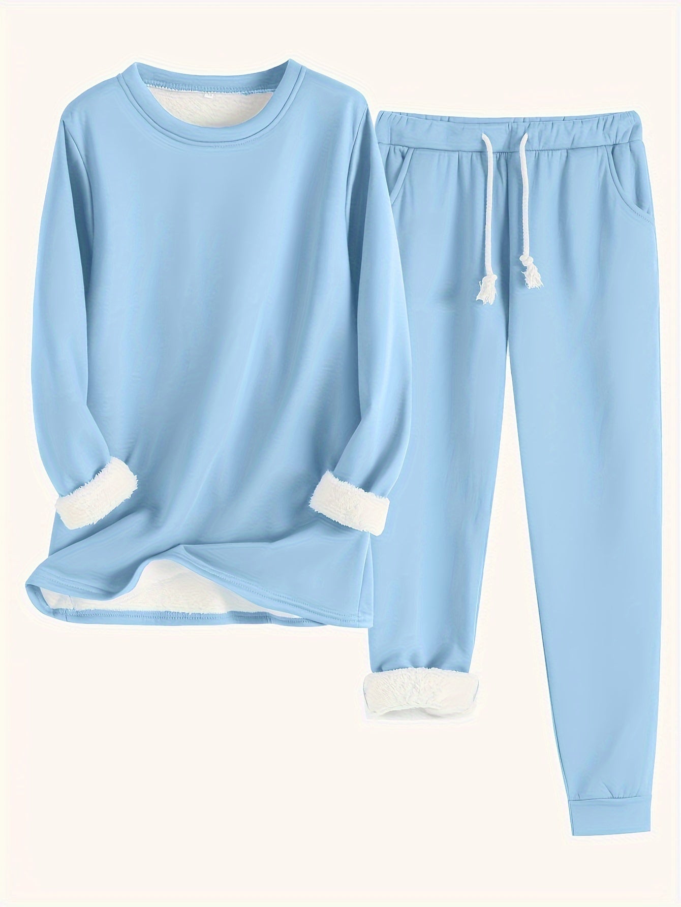 Valenzora | Stylisches Winter-Casual Thermo-Sweatshirt und Jogginghosen-Set für Damen