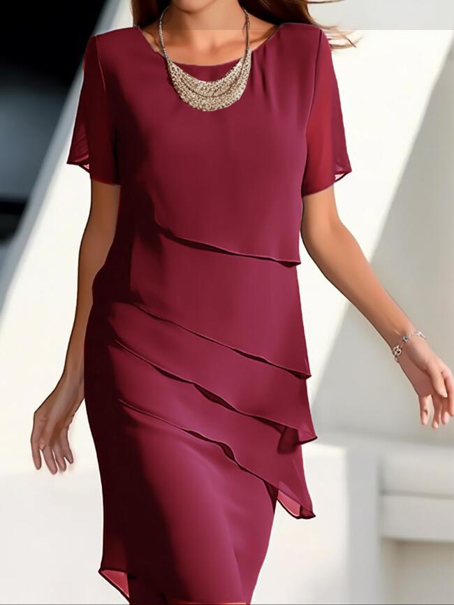 Valenzora | Stylish mid-waisted dress with splicing detail