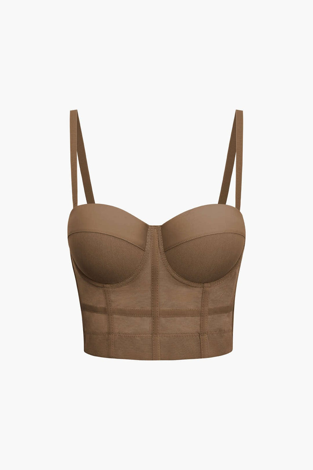 Valenzora | Figurbetontes Bustier-Top mit Bügelkörbchen und transparenter Mesh-Struktur