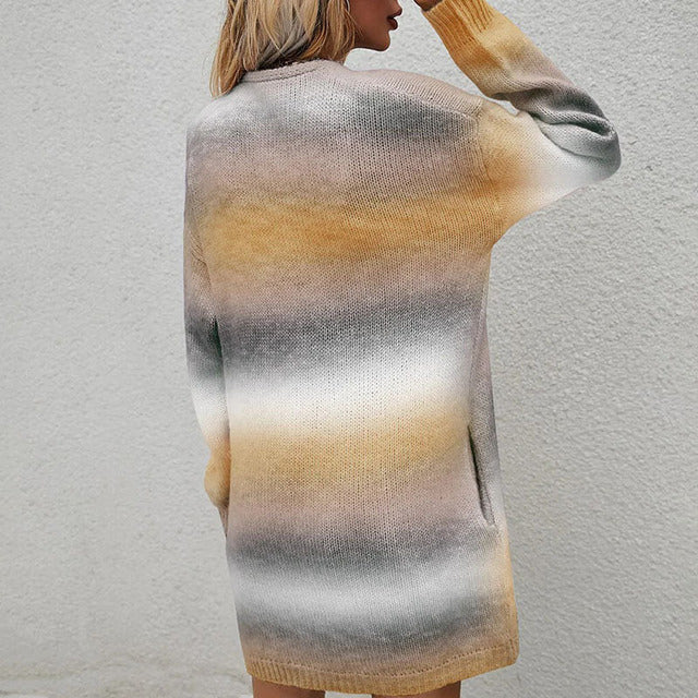 Valenzora | Casual knit cardigan in a color gradient