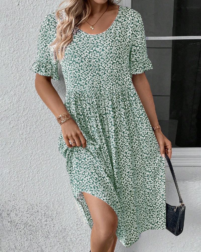 Elegant floral midi dress for women