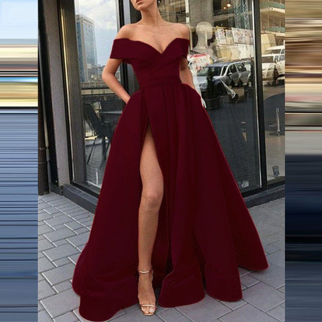 Valenzora | eBay Satin Multicolored Deep V-Neck Dress