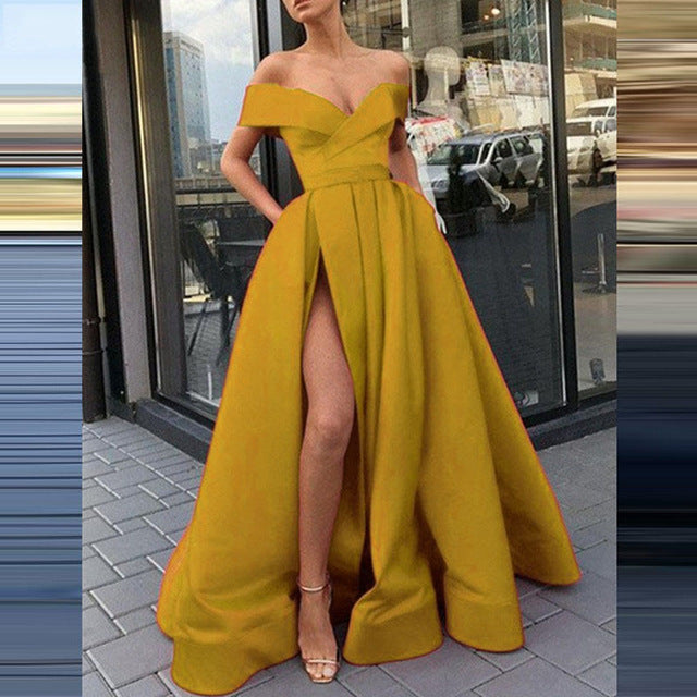 Valenzora | eBay Satin Multicolored Deep V-Neck Dress