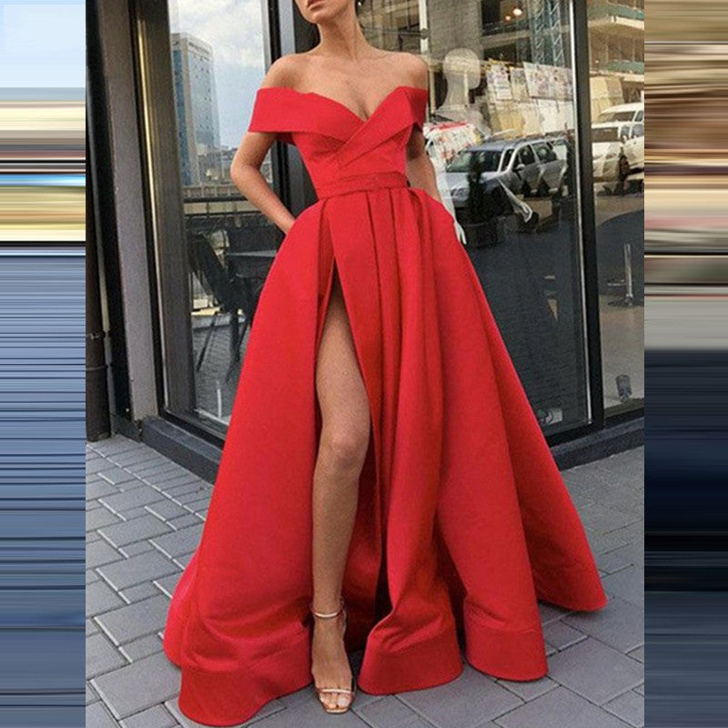 Valenzora | eBay Satin Multicolored Deep V-Neck Dress