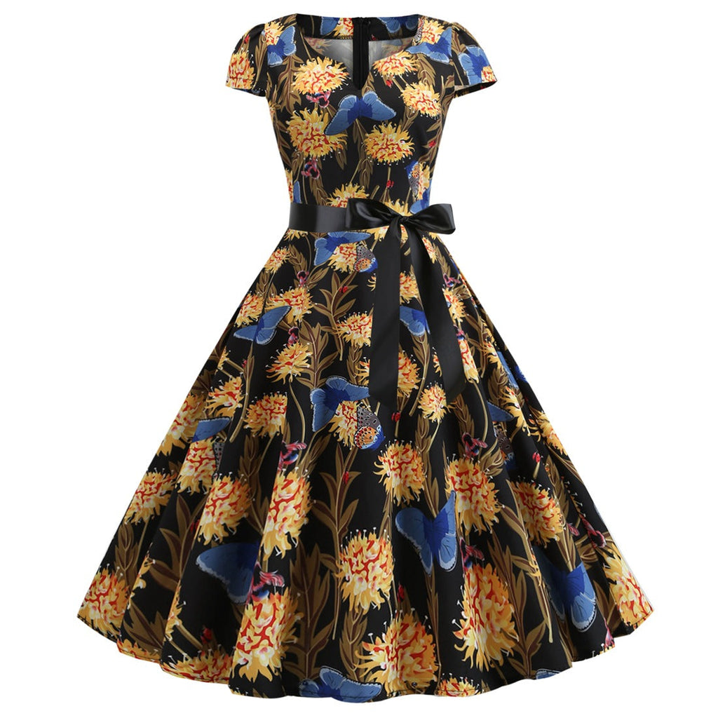 Valenzora | Women's dress for wedding guests with a wide hem