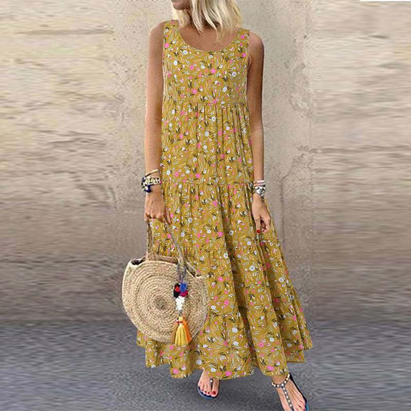 Valenzora | Retro Sleeveless Round Neck Women's Dress