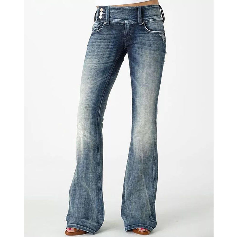 Valenzora | Popular Vintage Side Button High Waist Skinny Jeans