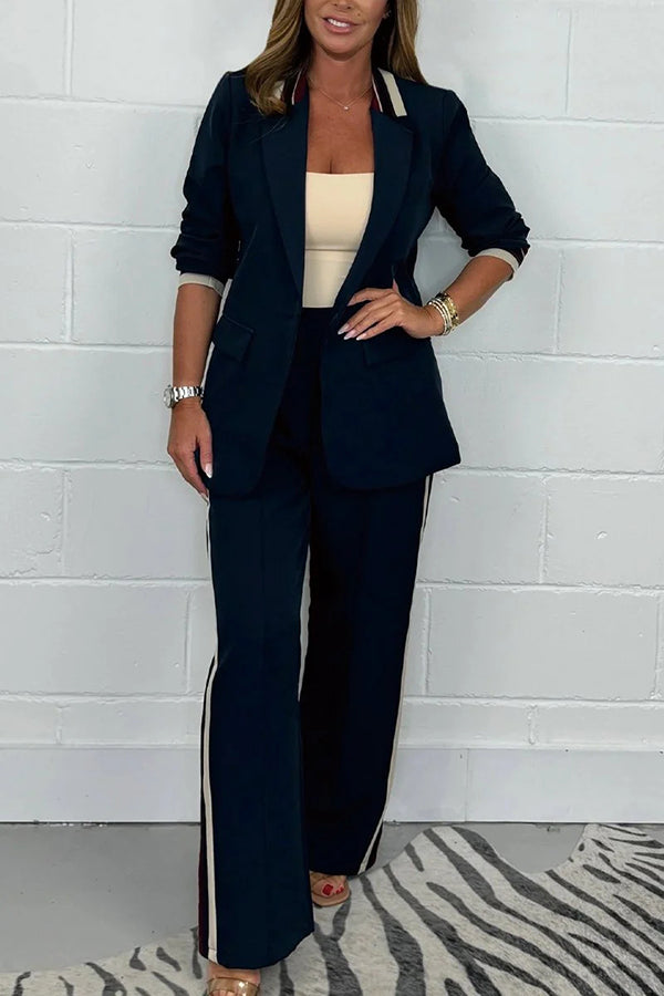 Valenzora | Stylish Autumn Chic Blazer and Trousers Set for Women