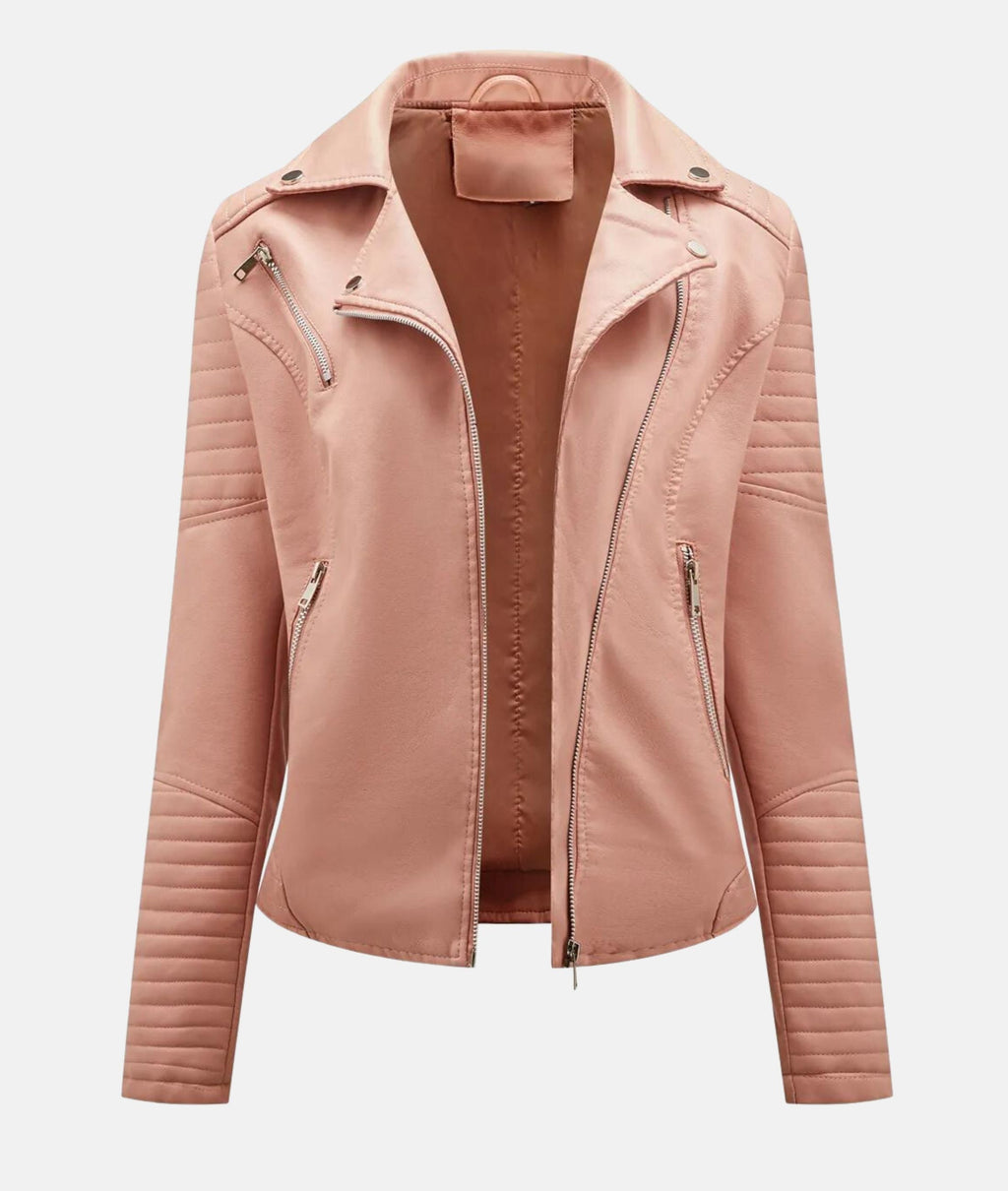 Valenzora | Women's leather jacket without hood - Stylish biker jacket