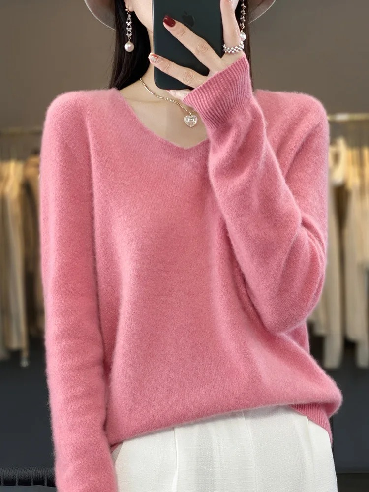 Valenzora | Women's Cashmere Pullover, Elegant V-neck, Soft & Comfortable