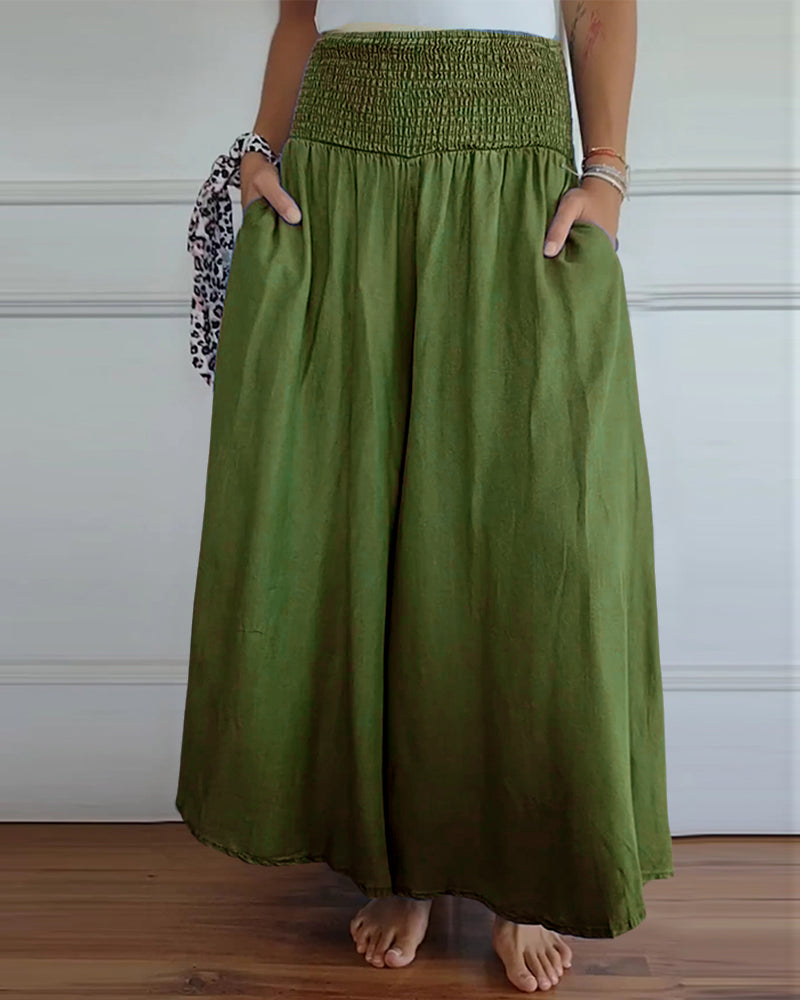 Valenzora | Trousers with elasticated waistband and wide legs