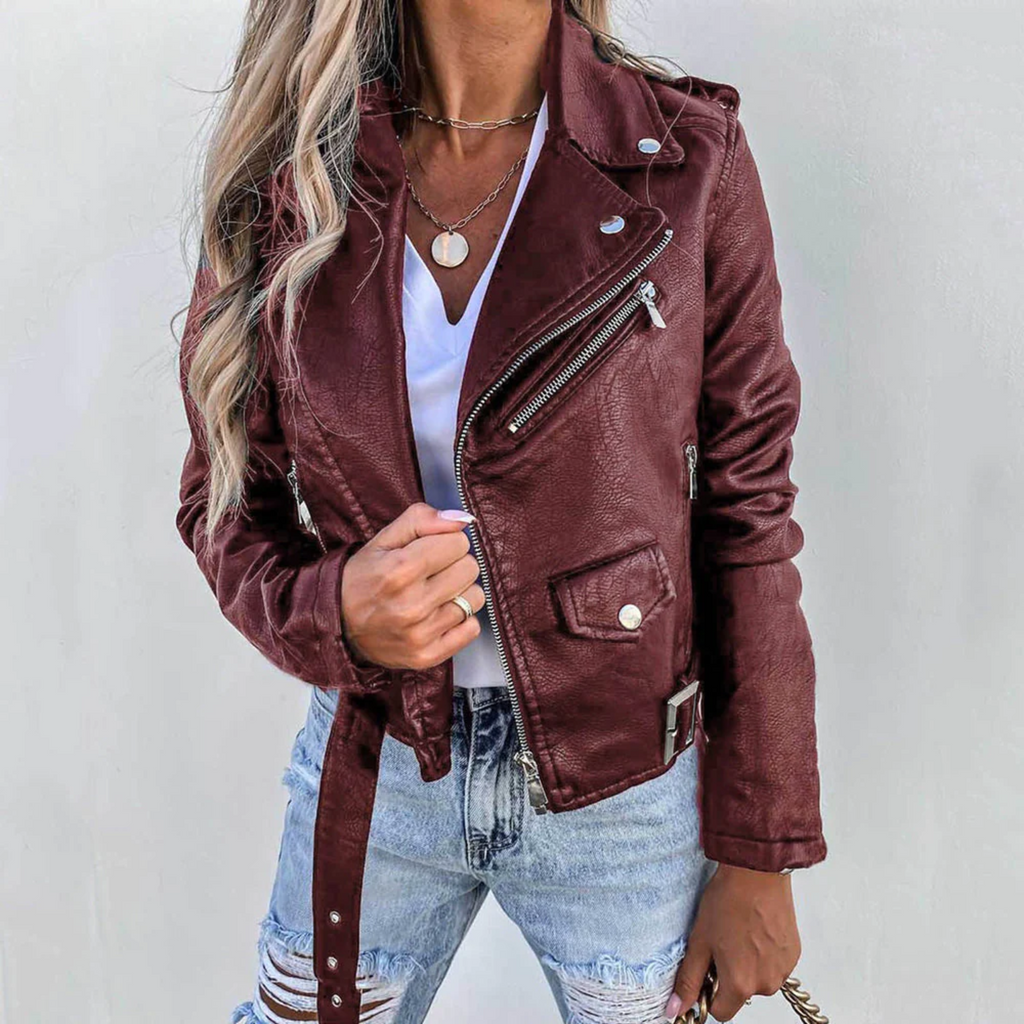Valenzora | Women's Biker Leather Jacket