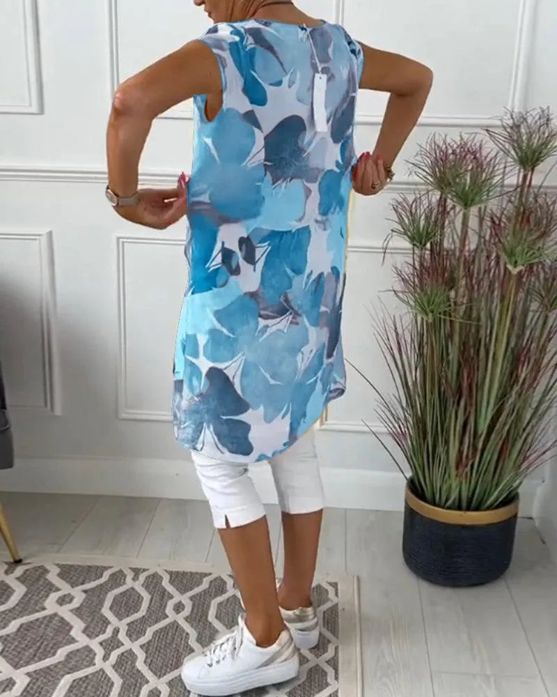 Valenzora | Sommerkleid mit asymmetrischem Schnitt und hohem Schlitz