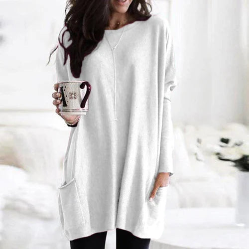 Valenzora | Tunic with pockets - comfortable women's oversized top