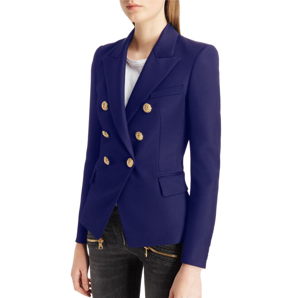Women's blazer in a double-button design with gold accents, size Valenzora