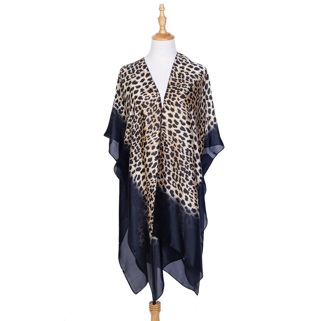 Strandüberwurf für Damen mit stylischem Leopardenprint und leichtem, atmungsaktivem Stoff, Größe S