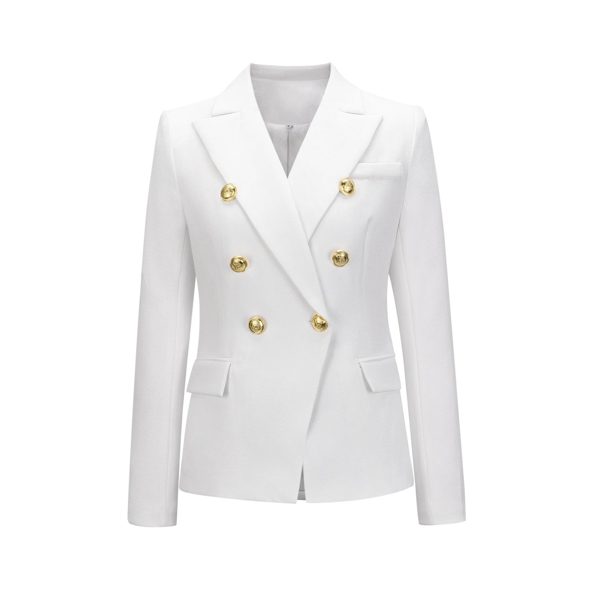 Women's blazer in a double-button design with gold accents, size Valenzora
