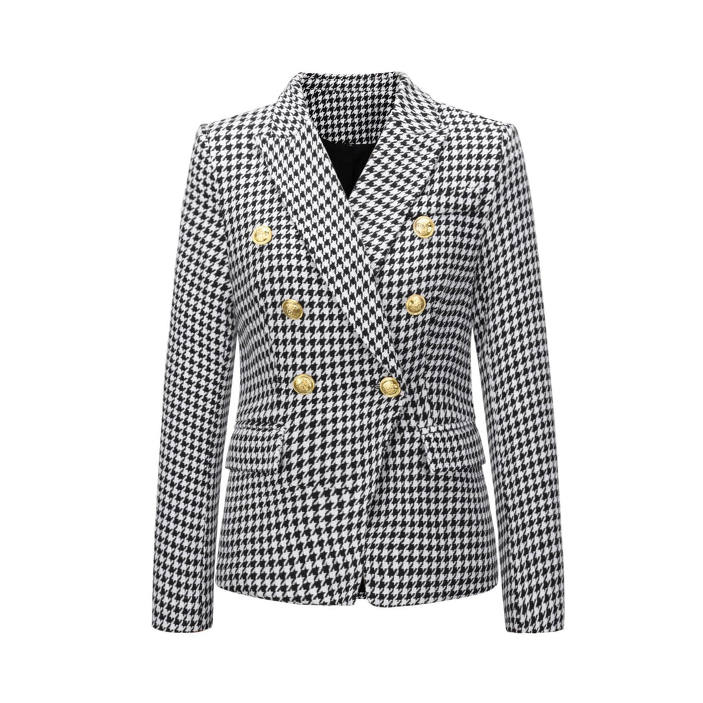 Women's blazer in a double-button design with gold accents, size Valenzora