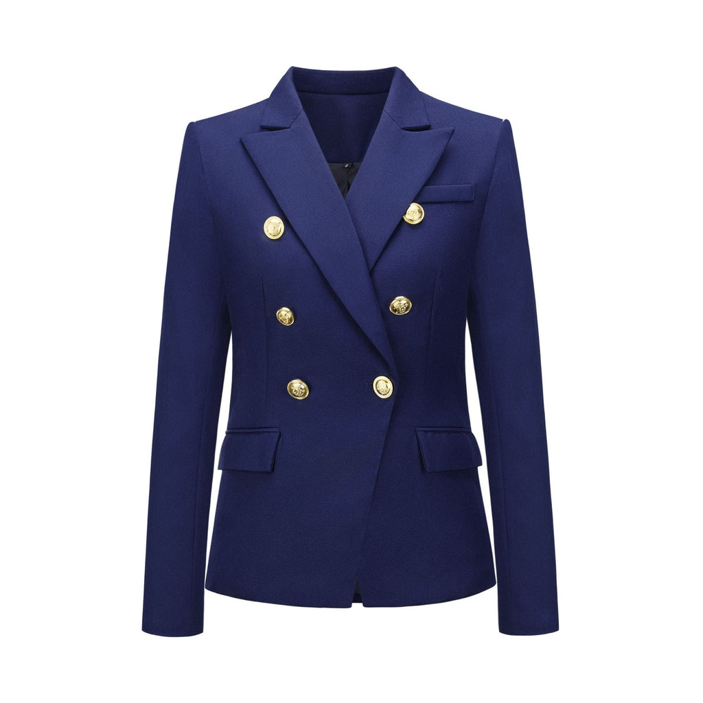 Women's blazer in a double-button design with gold accents, size Valenzora