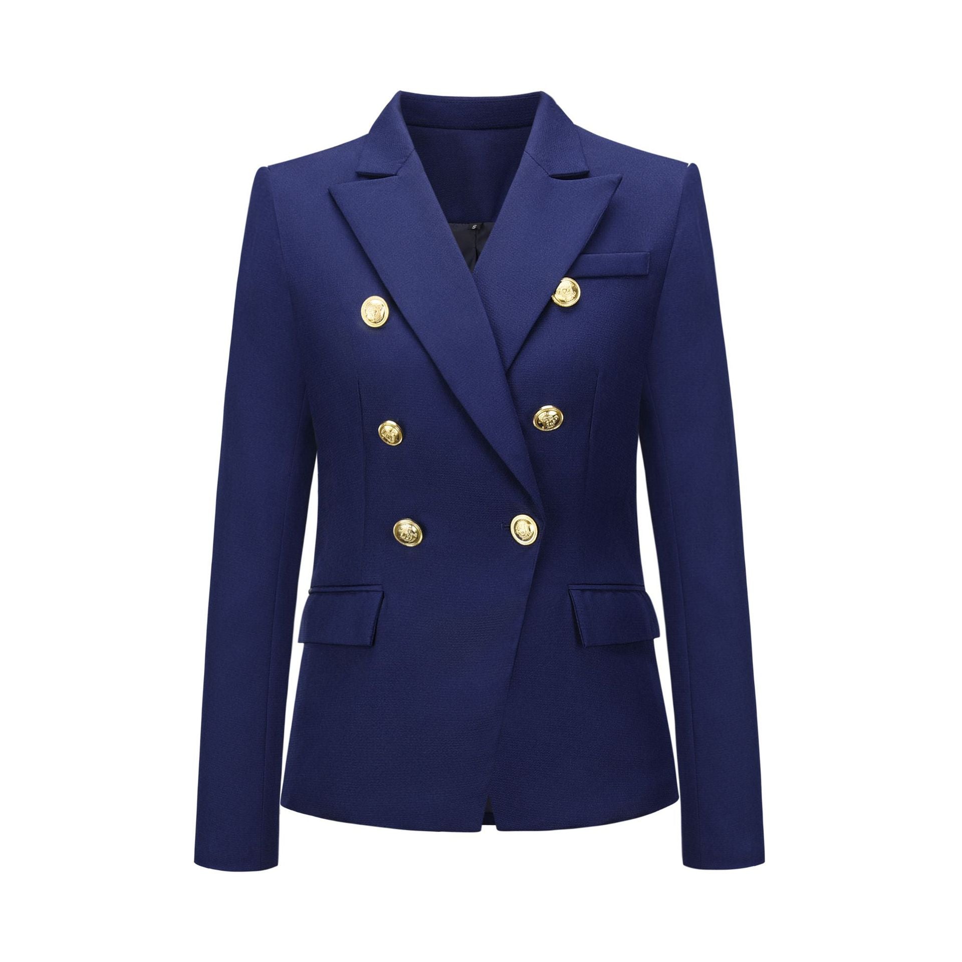 Women's blazer in a double-button design with gold accents, size Valenzora