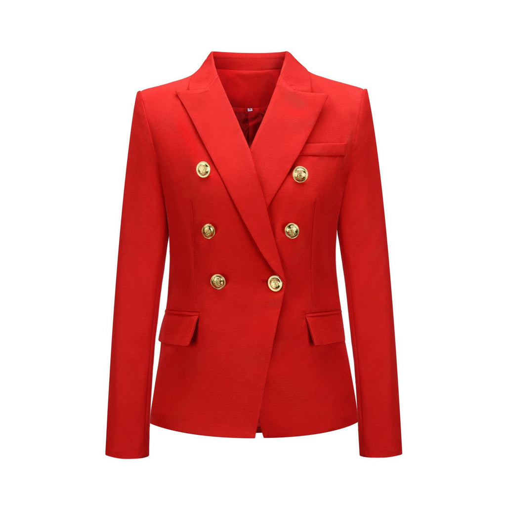 Women's blazer in a double-button design with gold accents, size Valenzora
