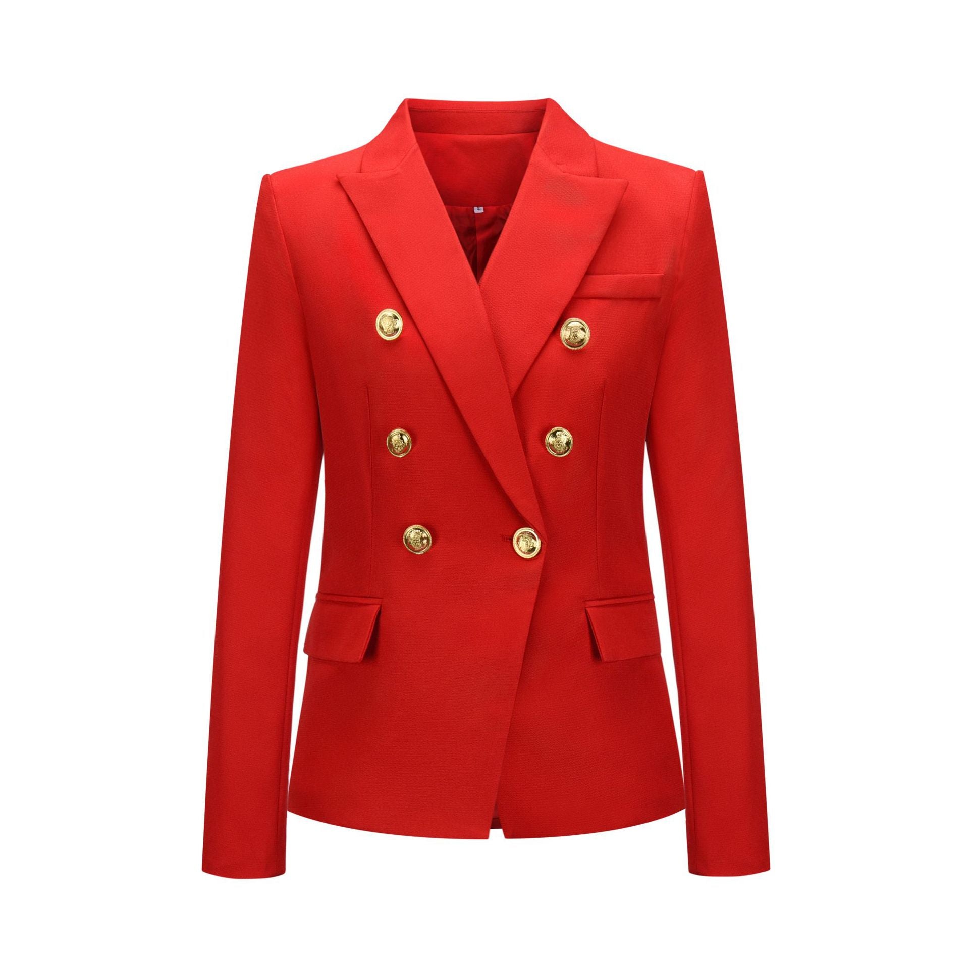 Women's blazer in a double-button design with gold accents, size Valenzora