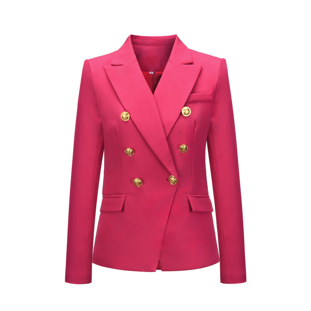 Women's blazer in a double-button design with gold accents, size Valenzora