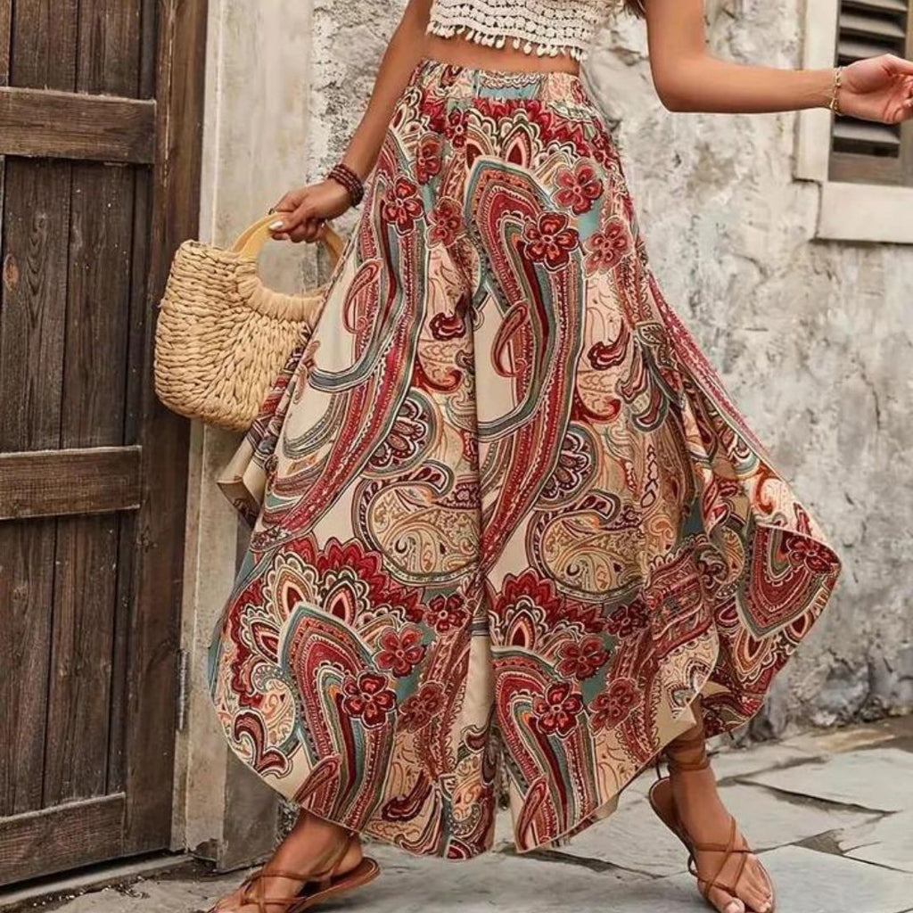 Valenzora | Boho Paisley Hose mit weitem Bein