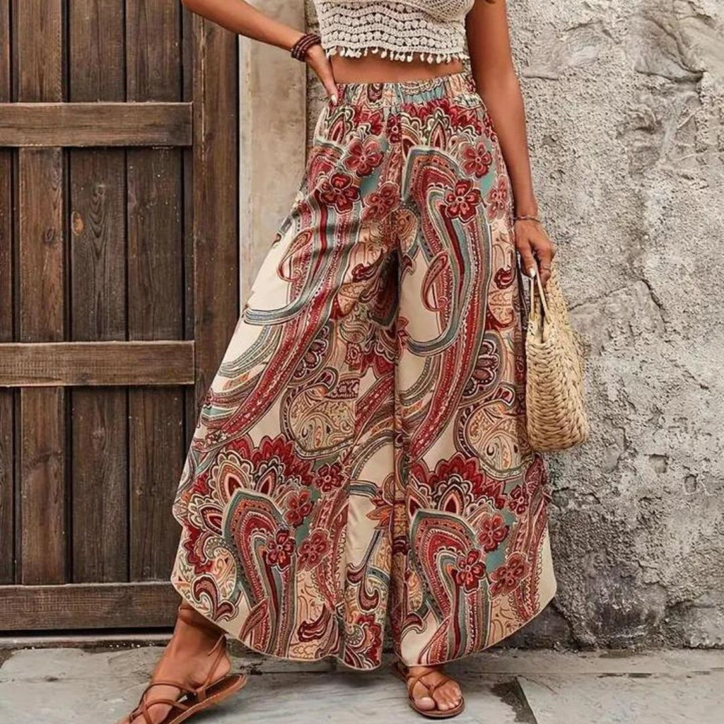 Valenzora | Boho Paisley Hose mit weitem Bein