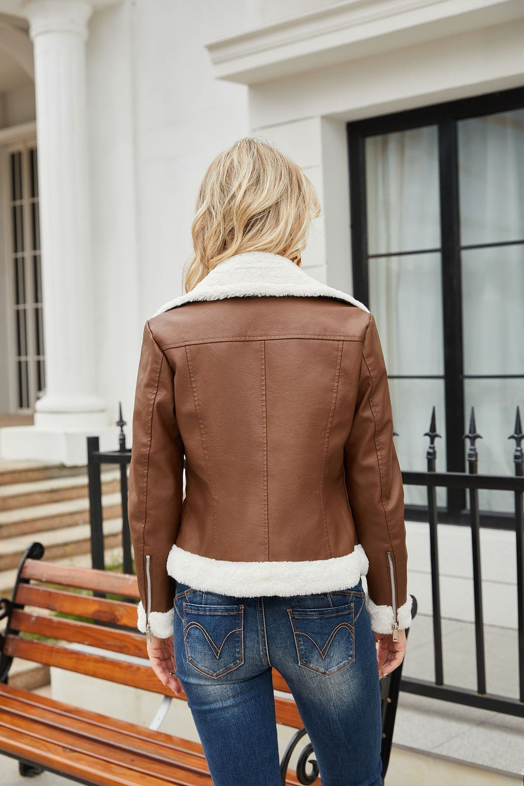 Valenzora | Winterlederjacke mit Fleece-Futter