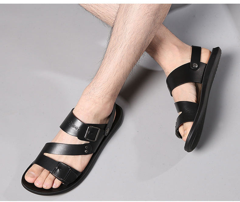 Valenzora | Spaltleder-Sandalen mit Schnalle