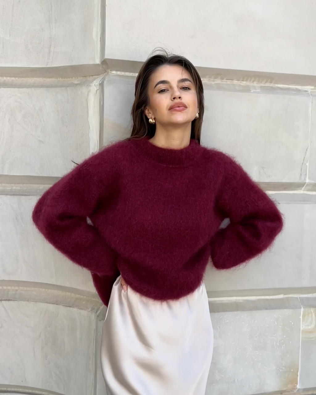 Valenzora | Mohair blend pullover with round neck