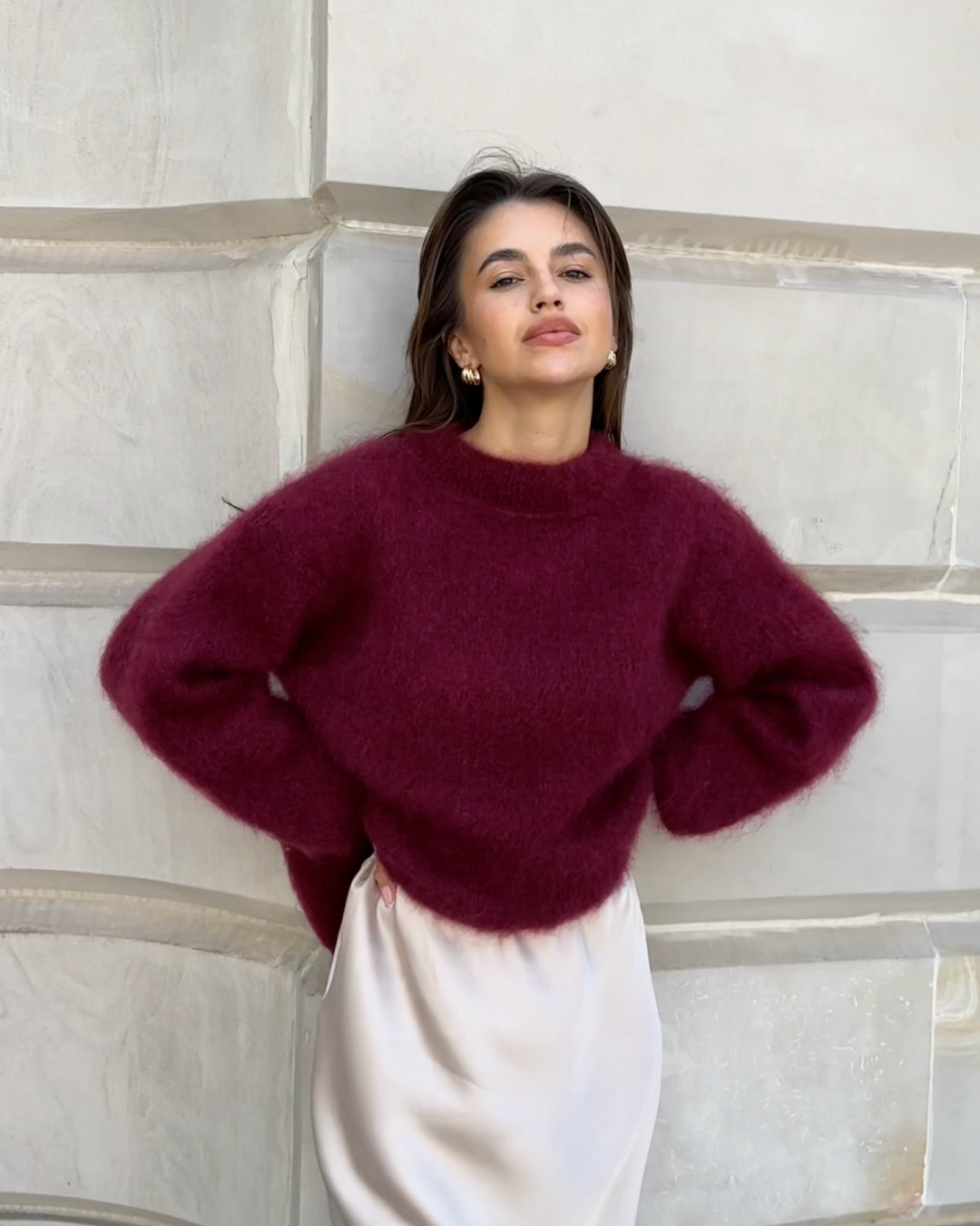 Valenzora | Mohair blend pullover with round neck